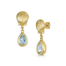 sea blue topaz shell earrings UK SBTSE a main