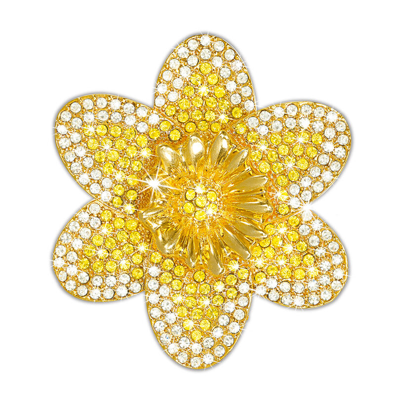 crystal daffodil brooch UK CDFB a main