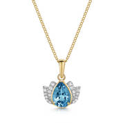lucky lotus blue topaz necklace UK LLTN a main