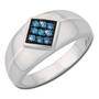 blue ice diamond mens ring UK BIDR a main