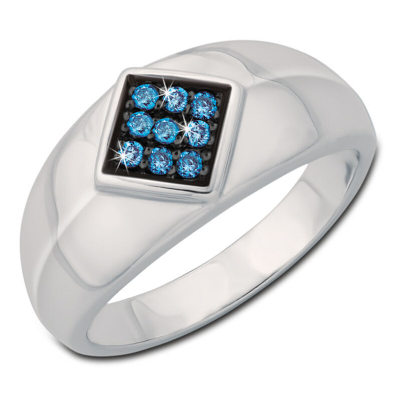 blue ice diamond mens ring UK BIDR a main