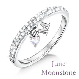 personalised birthstone initial charm si UK BSIR2 f six