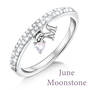 personalised birthstone initial charm si UK BSIR2 f six