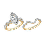 personalised marquise bridal set UK PMBRS b two