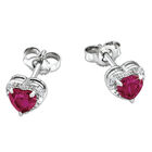 queen of hearts ruby silver stud earring UK QHRSE a main