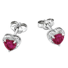 queen of hearts ruby silver stud earring UK QHRSE a main