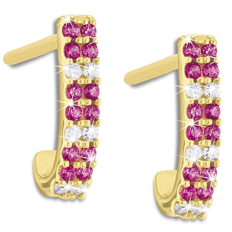 ruby diamond 9ct earrings UK RBDE a main