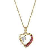 with love ruby diamond heart 9ct gold pe UK WLRDHP a main