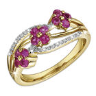 ruby blooms 9ct gold ring UK RBGR a main