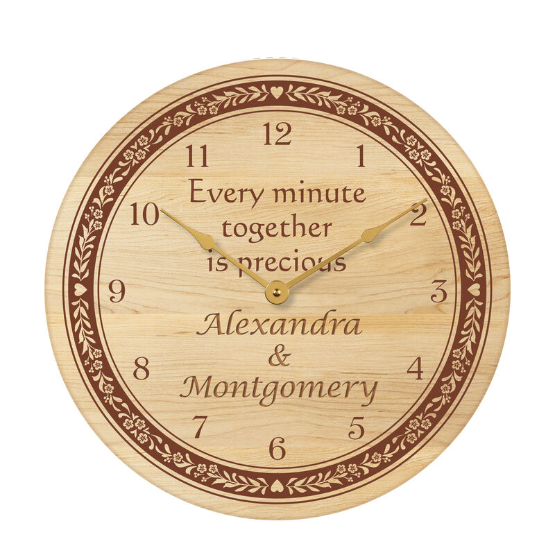 The Personalized Couples Wooden Clock 5612 0017 a main