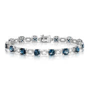 genuine london blue topaz and diamond links bracelet UK BTDB a main