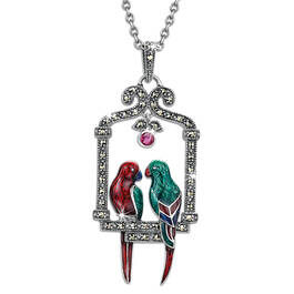 two love birds silver pendant UK TLBSP a main