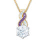 birthstone swirl pendant UK BSSP f six