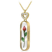 rose bud personalised diamond pendant UK RRRPP2 a main