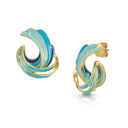tidal wave enamel earrings UK TWENE a main