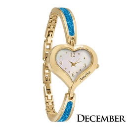 the personalised birthstone heart watch UK PHBW m thirteen