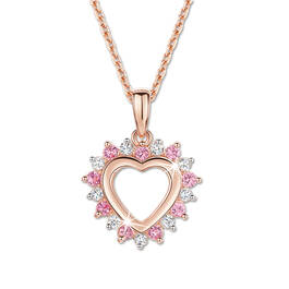 pink sapphire and topaz flaming heart pendant UK PSTFP a main