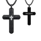 mens black ice diamond cross pendant UK MBICP a main