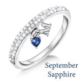 personalised birthstone initial charm si UK BSIR2 i nine