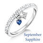 personalised birthstone initial charm si UK BSIR2 i nine