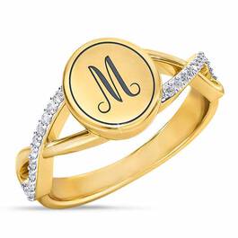 diamond signet personalised ring UK DSGPR a main