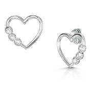 bella italiana silver heart earrings UK BEITE a main