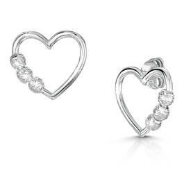 bella italiana silver heart earrings UK BEITE a main