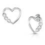 bella italiana silver heart earrings UK BEITE a main