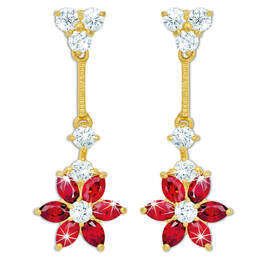 crystal wildflower necklace and earring set UK CWNS2 b two