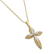 divine in diamonds 14ct gold cross pendant UK DDGCP b two
