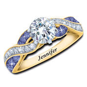 birthstone swirl personalised ring UK BSWR2 d four