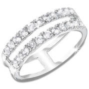 white topaz double eternity silver ring UK TDESR a main