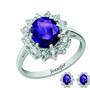 the birthstone halo jewellery set UK BSHJS c three