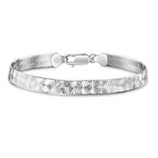 Italian Herringbone Silver Bracelet UK IHEB a main