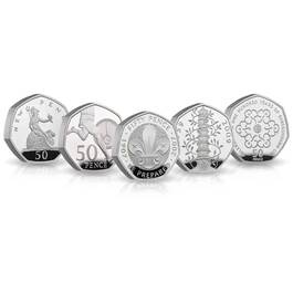 fifty years of the 50p piedfort collecti UK FSPC d four