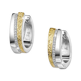 two tone rustic silver hoop earrings UK TTRSE a main