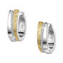 two tone rustic silver hoop earrings UK TTRSE a main
