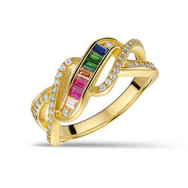 RAINBOW BAGUETTES CRYSTAL RING UK RABAR a main