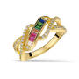 RAINBOW BAGUETTES CRYSTAL RING UK RABAR a main