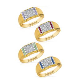 mens diamond and birthstone ring UK MDBR c three