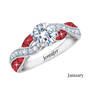 silver plated birthstone swirl ring UK SBSWR a main