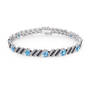 Personalized Black Diamond and Birthstone Bracelet 10776 0019 l december