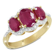 mozambique ruby diamond 14ct gold ring UK MRDR a main