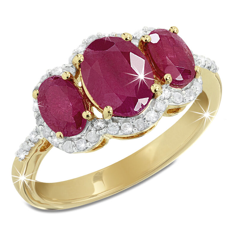 mozambique ruby diamond 14ct gold ring UK MRDR a main