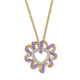heart swirl birthstone pendant UK HSBP b two