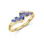cascading tanzanite and diamond 9ct gold ring UK CTDGR a main
