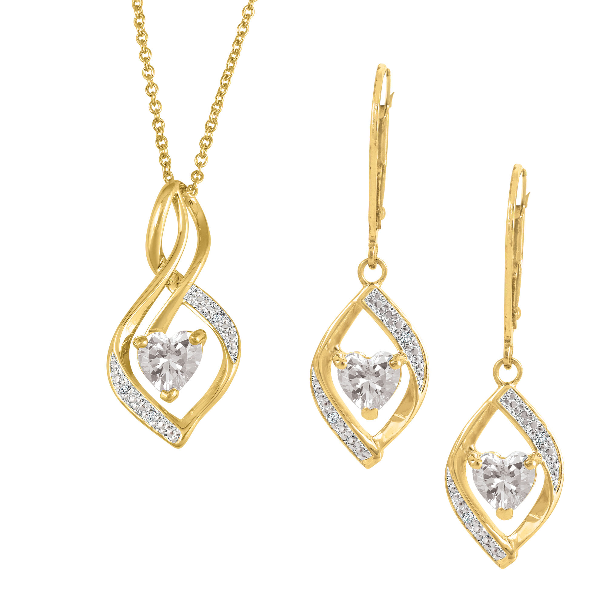 Love Spiral Diamond Pendant with FREE Matching Earrings
