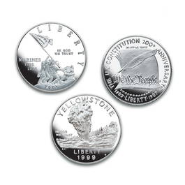 proof u s silver dollars UK PSD c three