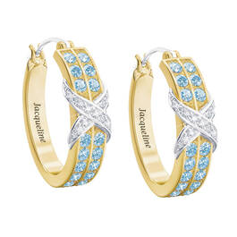 birthstone diamond kiss personalised ear UK BDKPE c three