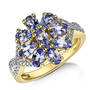 tanzanite flower burst ring UK TFBR a main